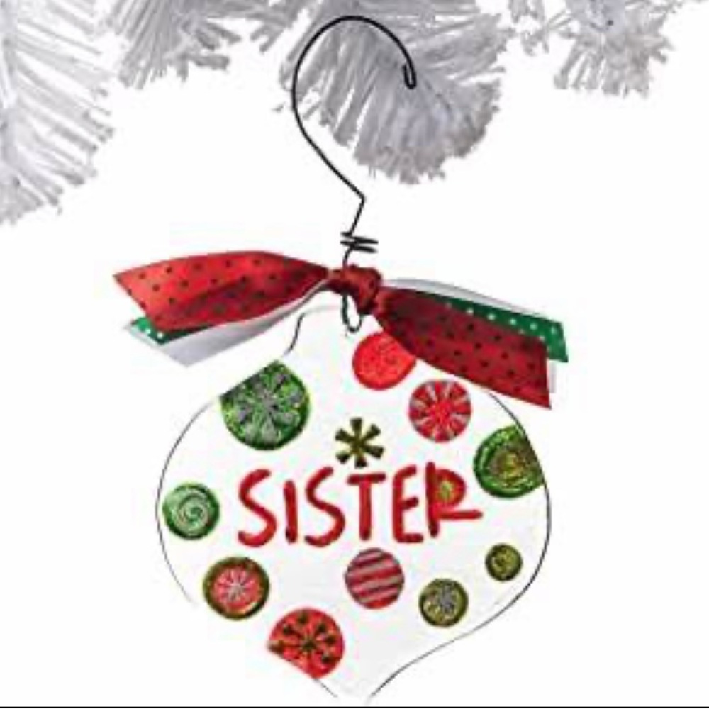 *ISO* Lori Siebert Glass Fusion Sister Ornament